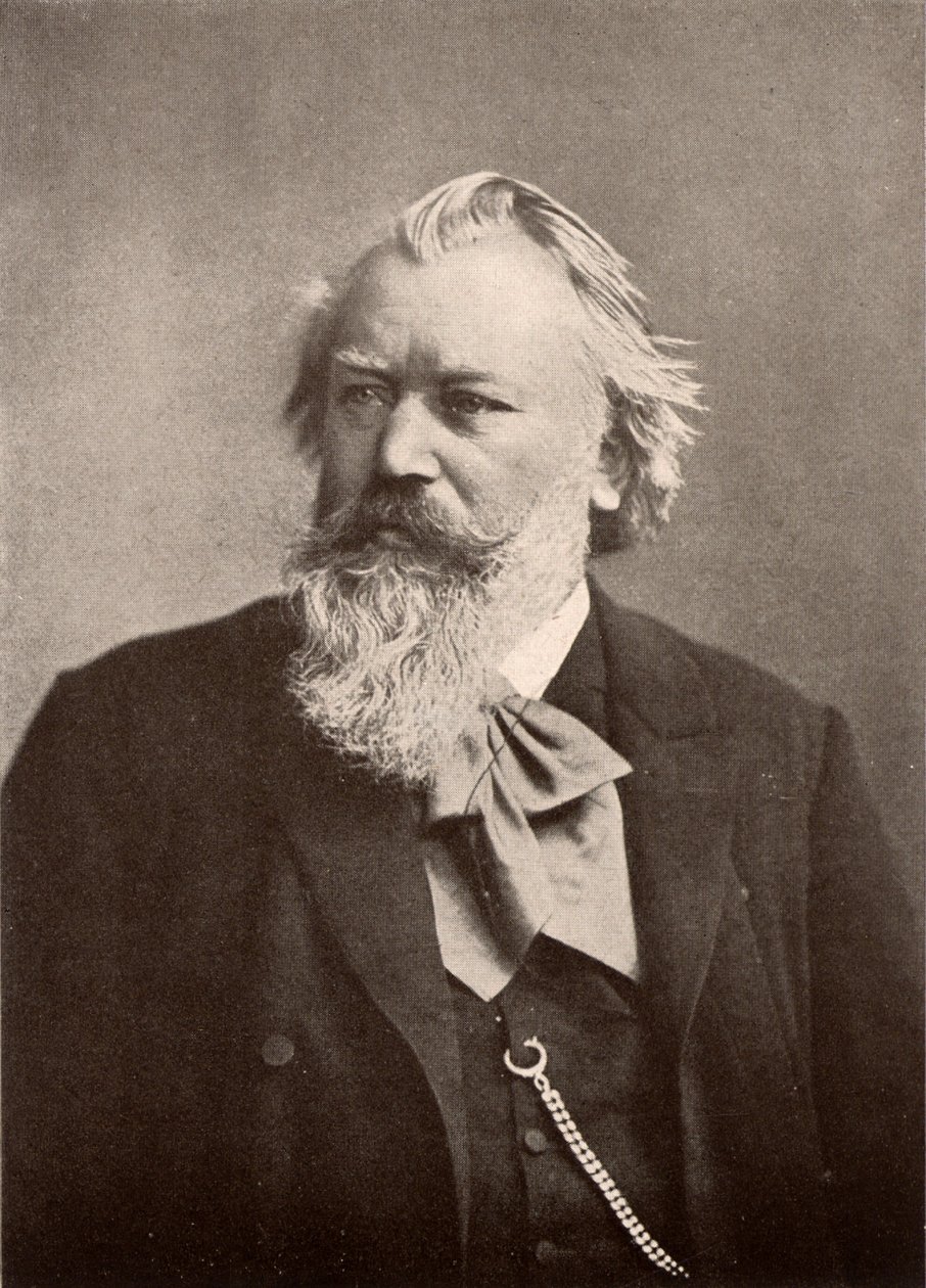 Johannes Brahms (1833-1897) compositore tedesco, mezzatinta da Unknown photographer