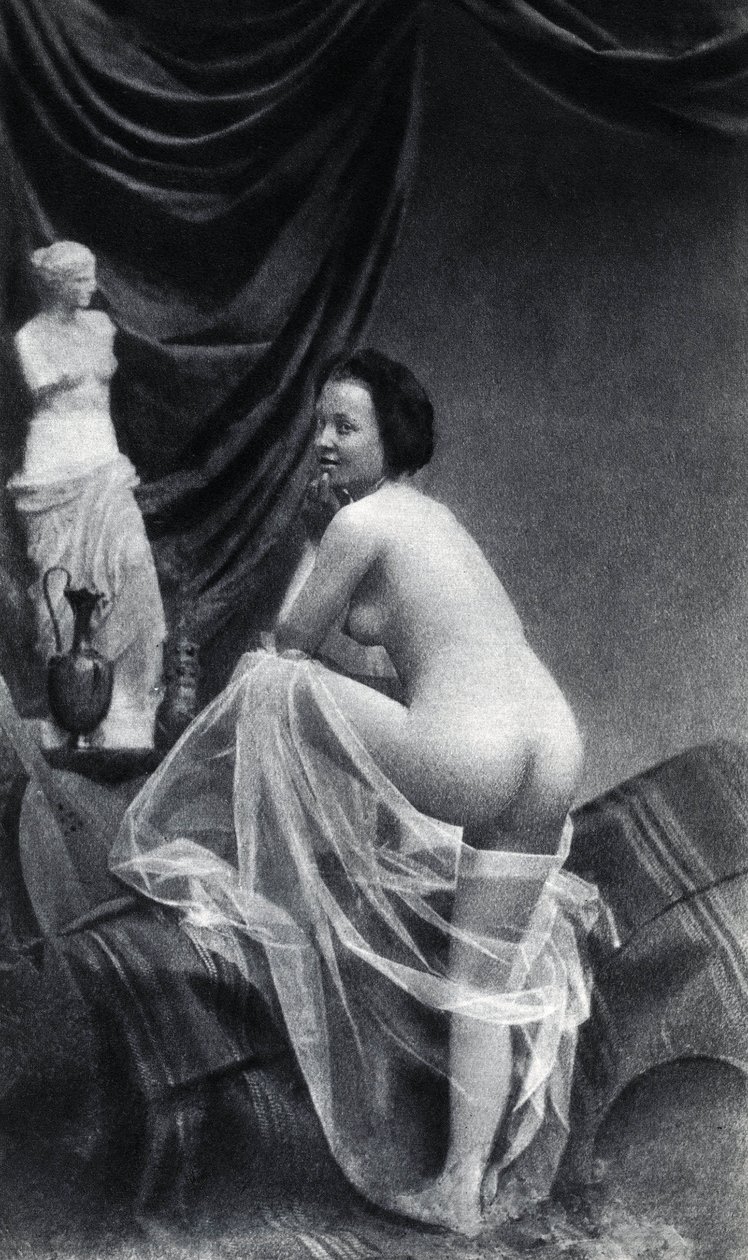 Donna nuda in posa di schiena intorno al 1855 Fotografia anonima da Unknown photographer