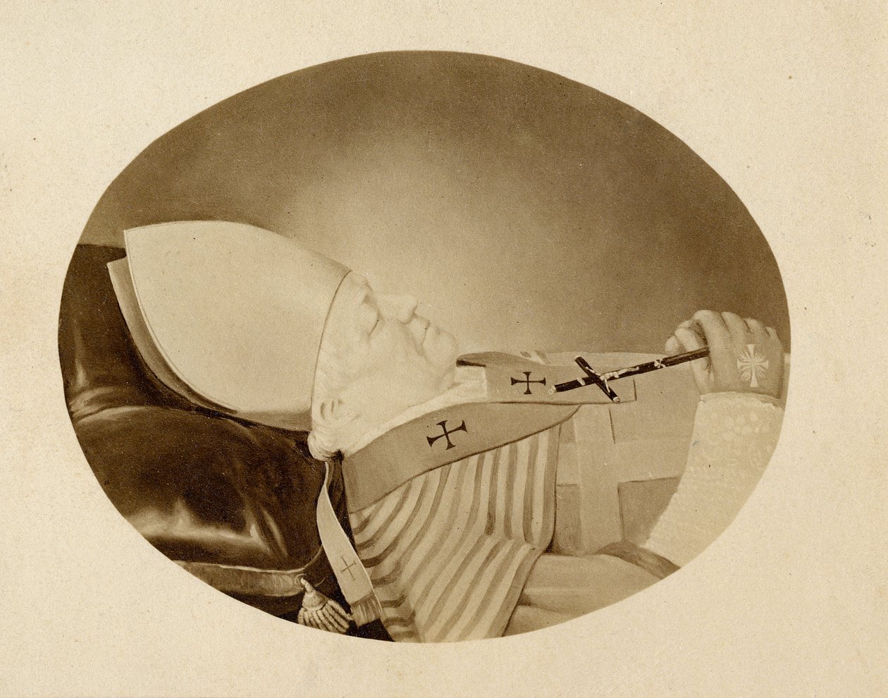 Papa Pio IX (1792-1878) sul letto di morte nel 1878 - Papa Pio IX sul letto di morte da Unknown photographer