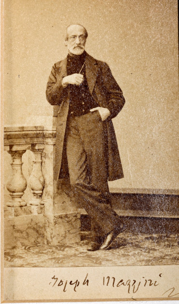 Ritratto di Giuseppe Mazzini, con autografo da Unknown photographer