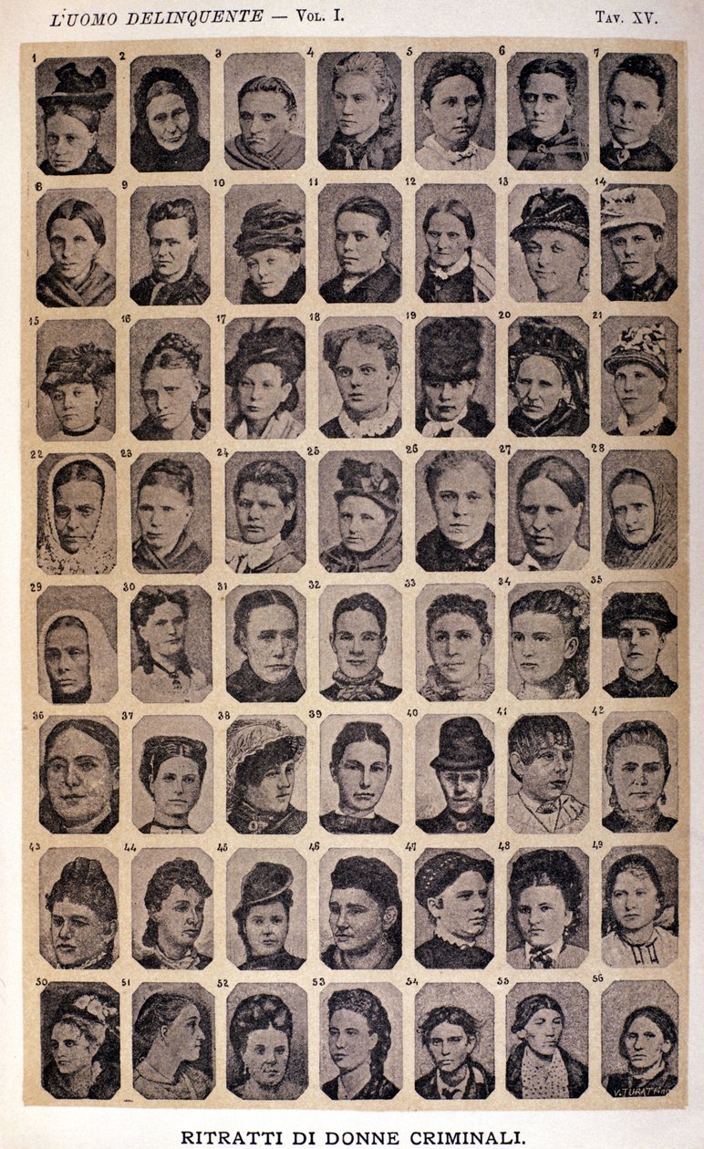 Ritratti di donne criminali. Album di fotografie raccolte da Cesare Lombroso (1835-1909), criminologo italiano: L