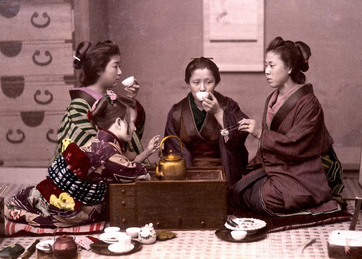 Tè a casa, Giappone, fine XIX secolo - Archivio delle Missioni Estere da Unknown photographer
