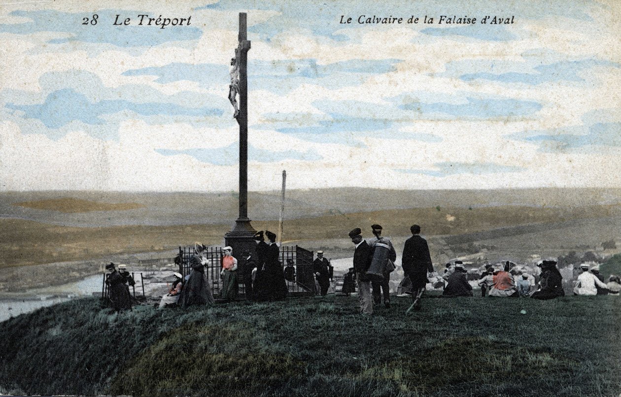 Il Calvario della scogliera di Aval. Le Treport. Fotografia a colori dell