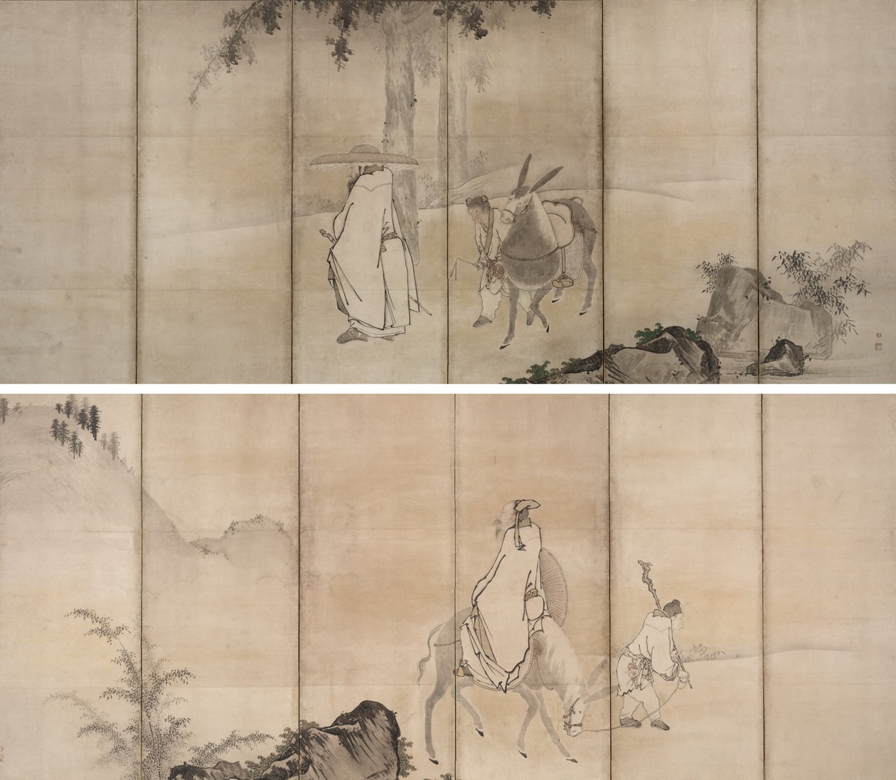 Su Shi (So Shoku) e Pan Lang (Han Rō) da Unkoku Tōgan