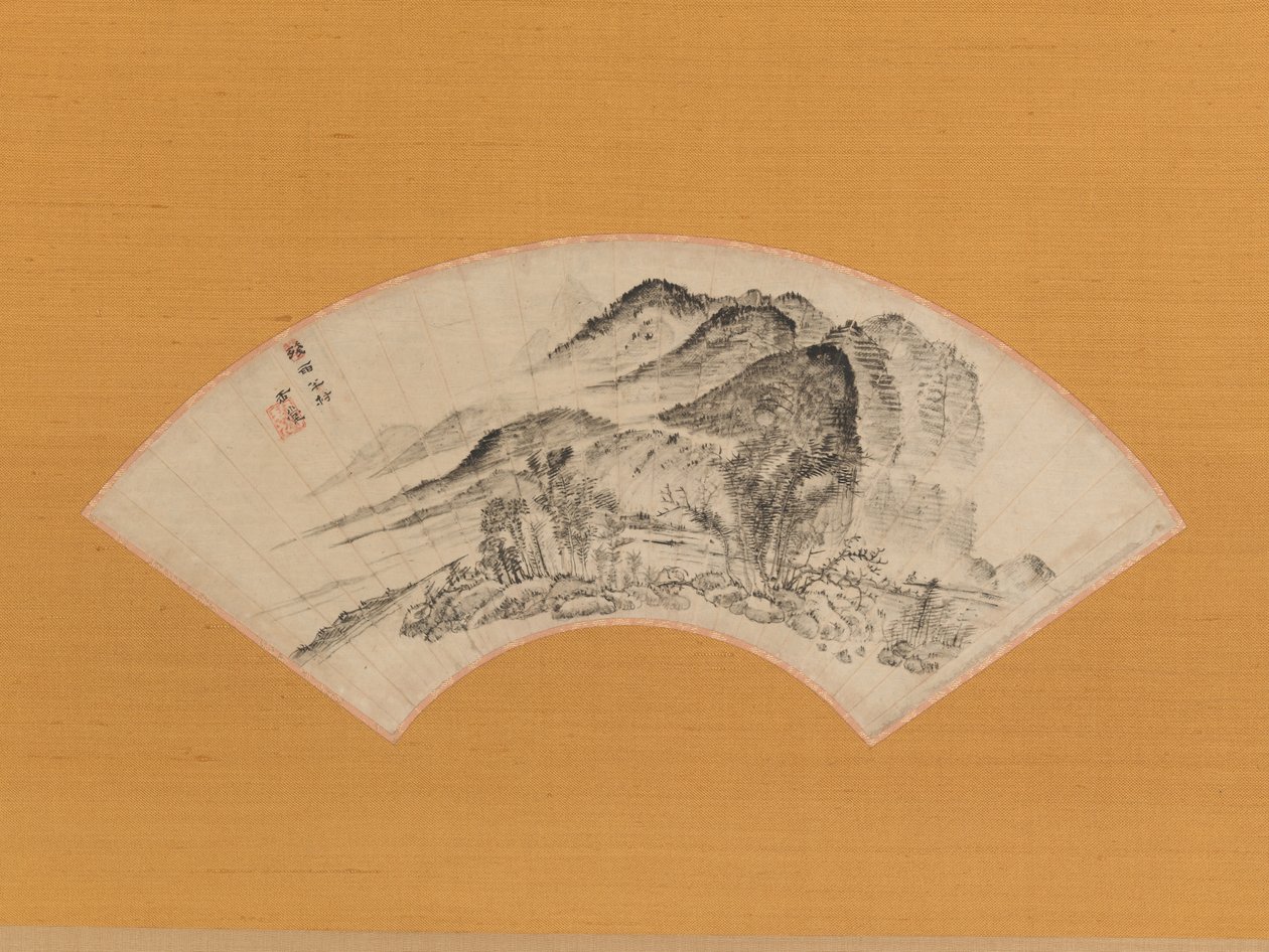 Pioggia persistente su metà del villaggio, ca. 1815-20 da Uragami Gyokudo