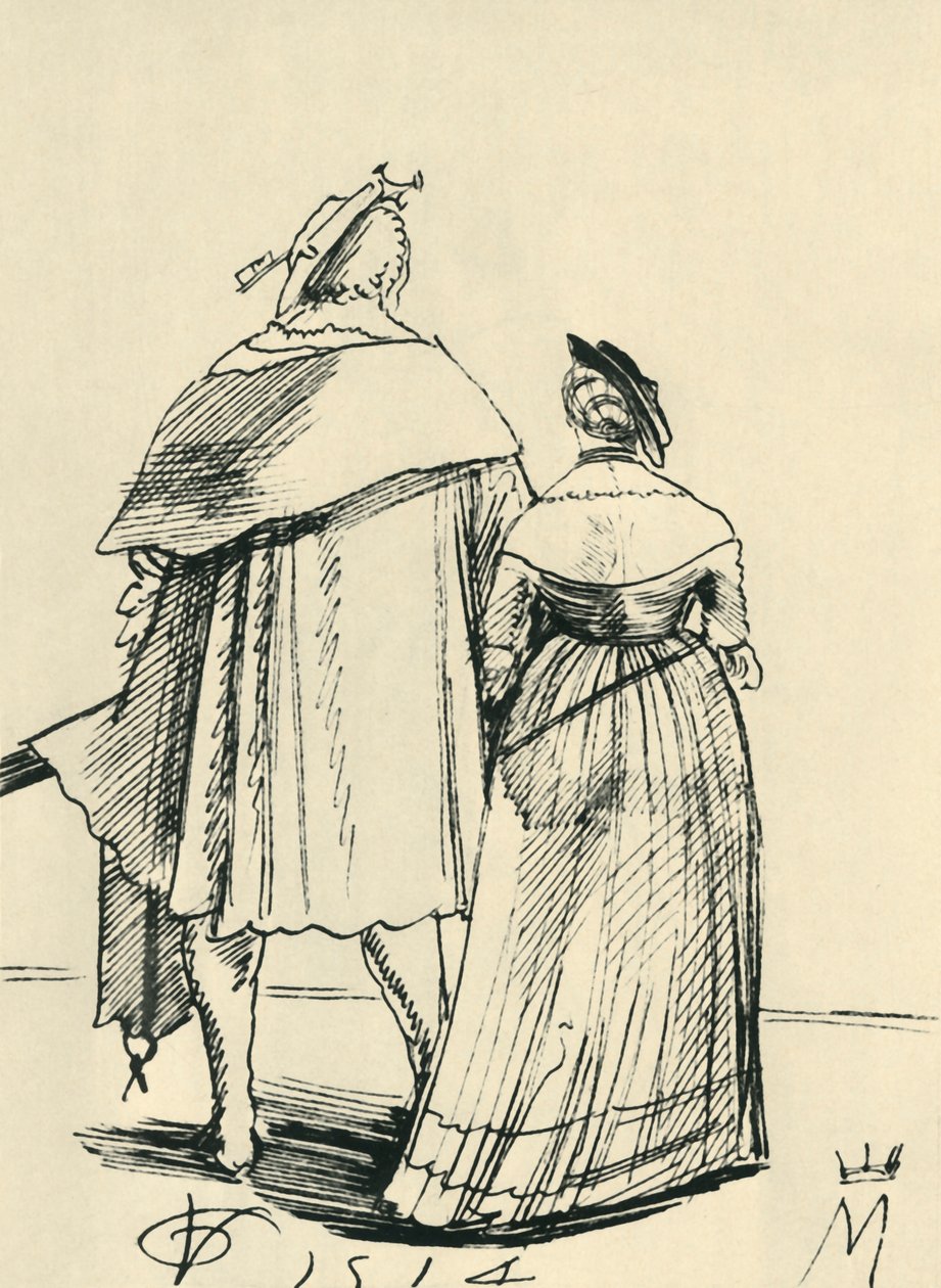 Coppia a passeggio, 1514, 1943 da Urs Graf