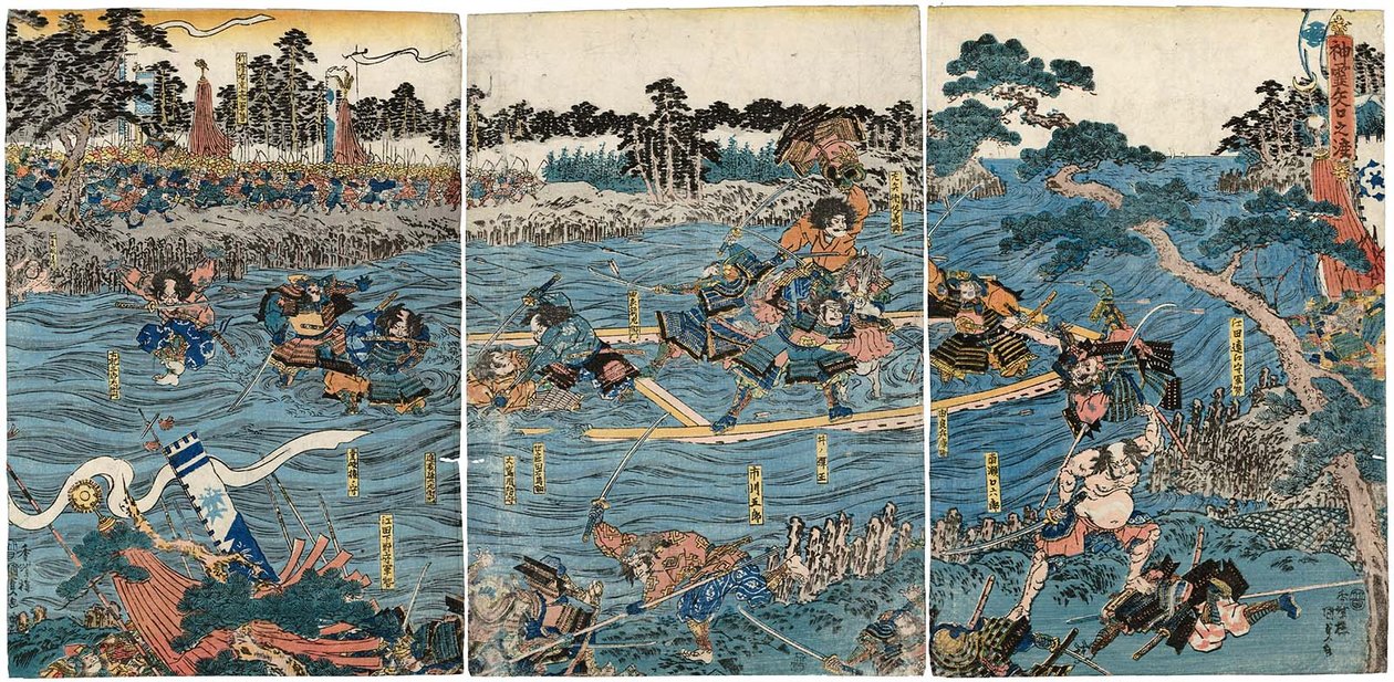Miracolo al traghetto di Yaguchi da Utagawa Kunisada