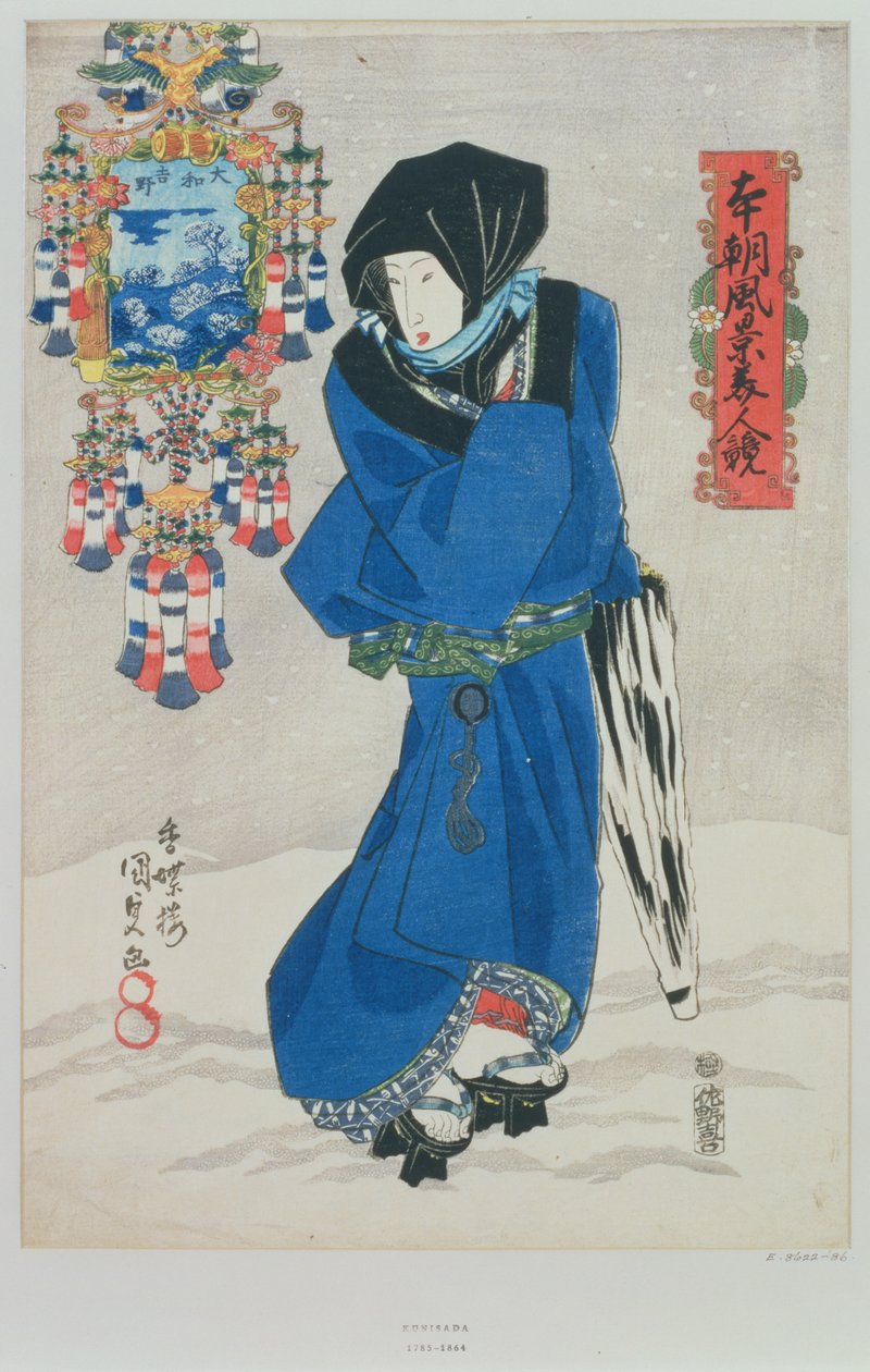 Donna giapponese nella neve da Utagawa Kunisada