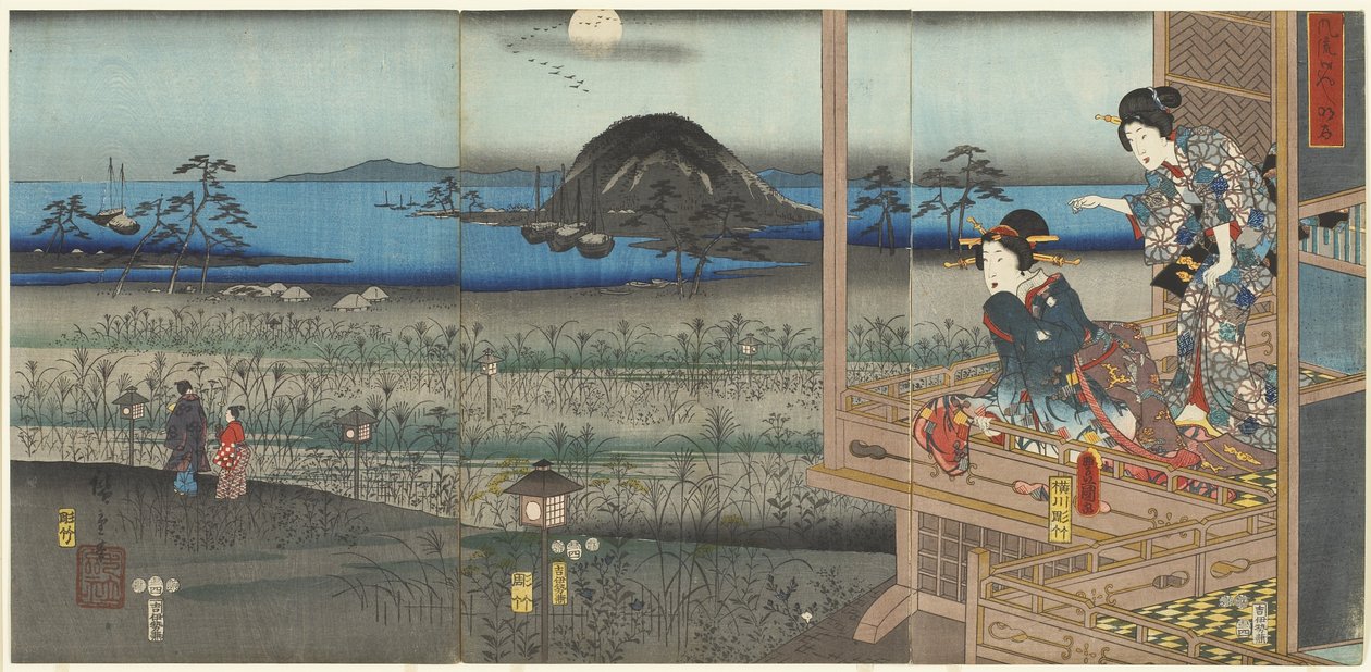 La scena di Akashi, aprile 1853 da Utagawa Kunisada