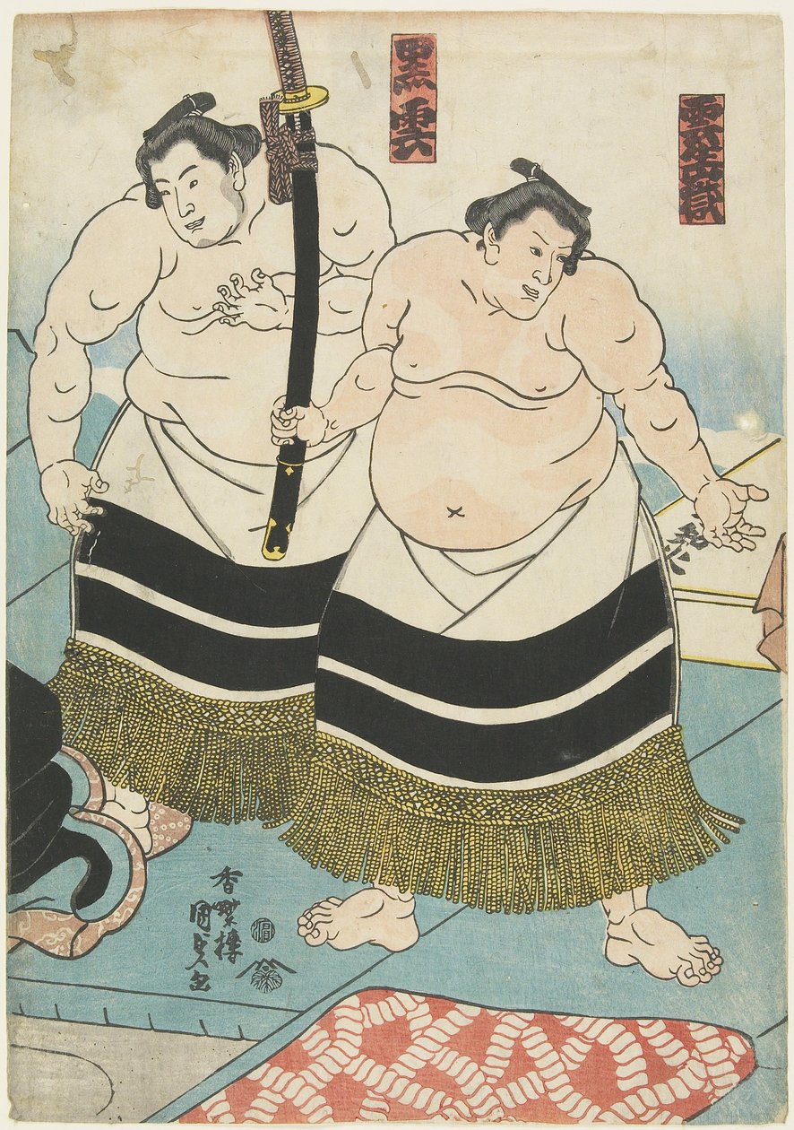 I Lottatori Unjo_dake e Kurokumo, 1843-1847 da Utagawa Kunisada