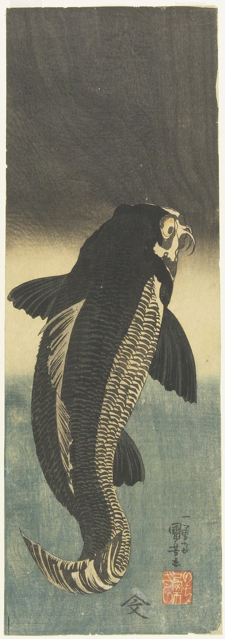 Carpa nera, c. 1842 da Utagawa Kuniyoshi