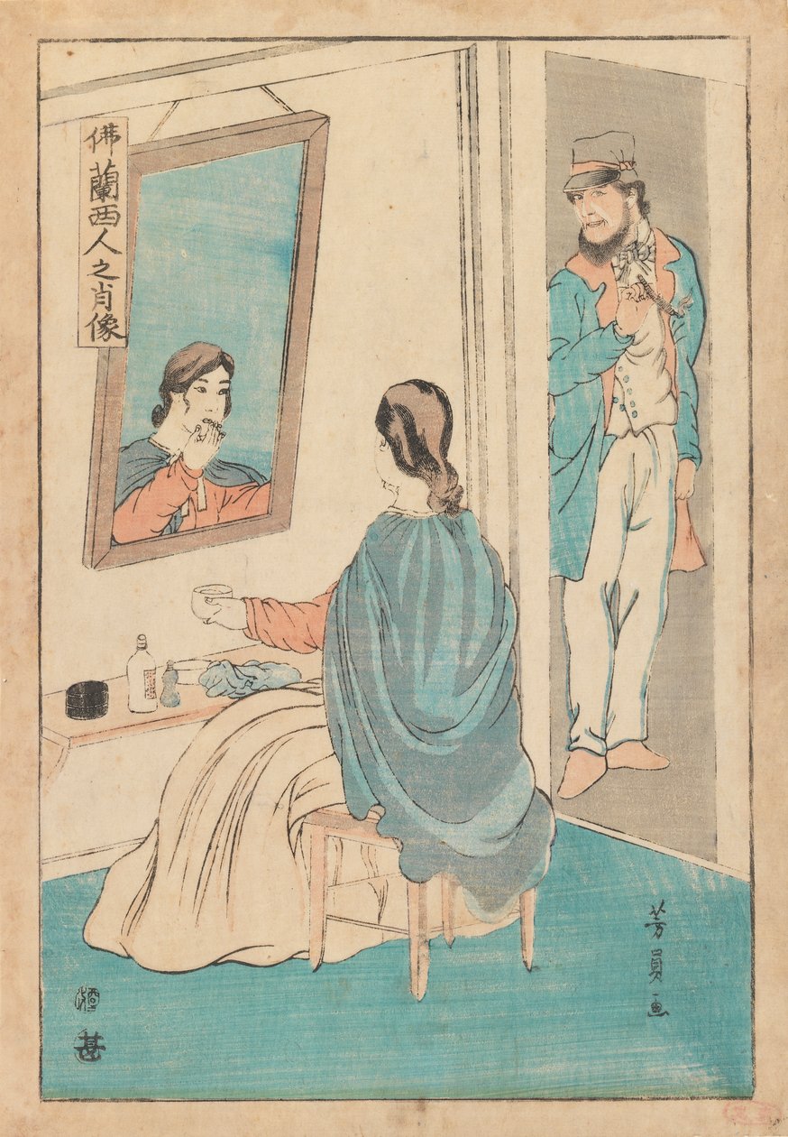 Commerciante e moglie, c.1860 da Utagawa Yoshikazu
