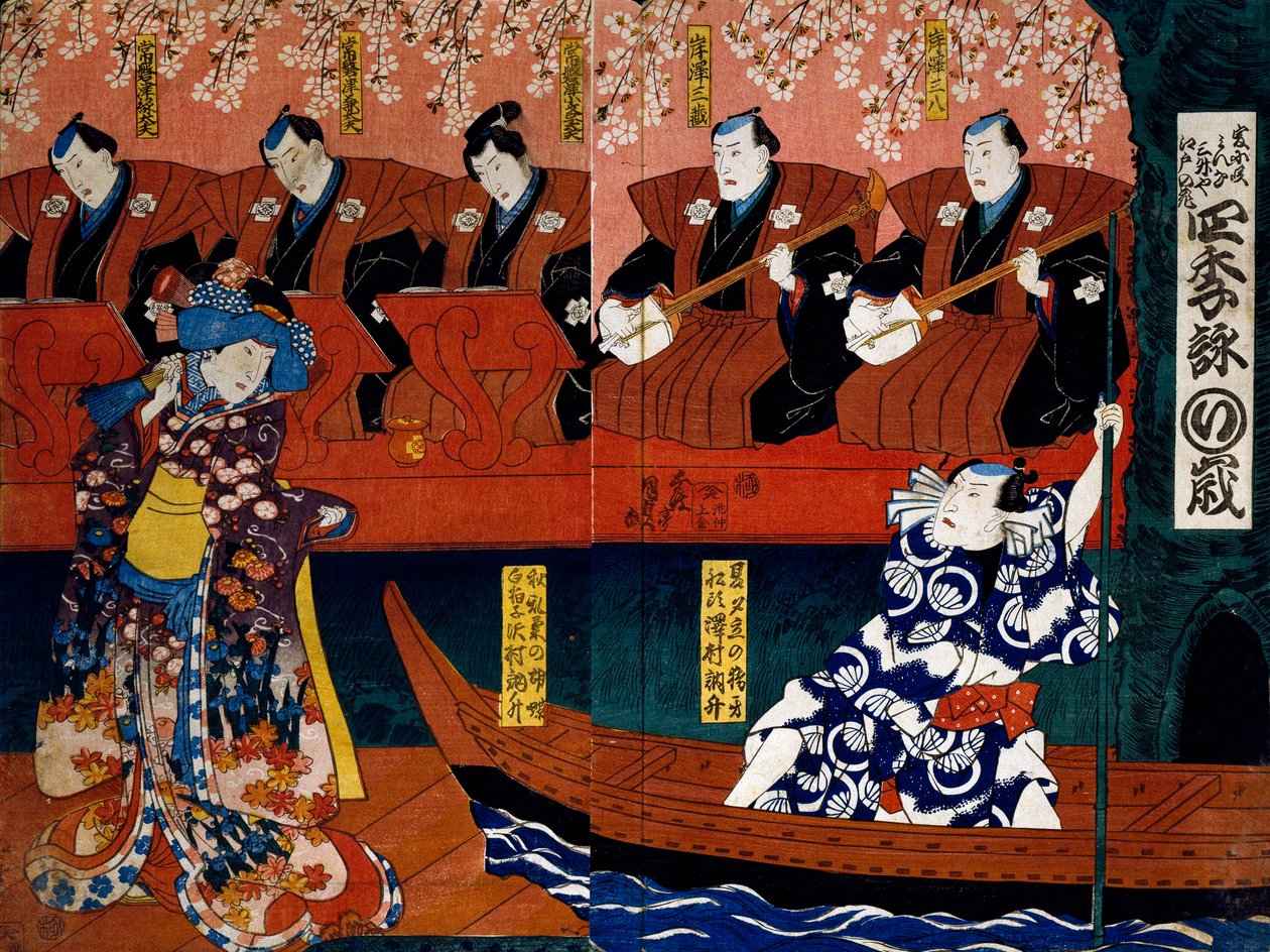 Shiki no Nagame Maru-ni-I no Toshi, attore Toshi, scena da Le Quattro Stagioni da Utagawa Kunisada