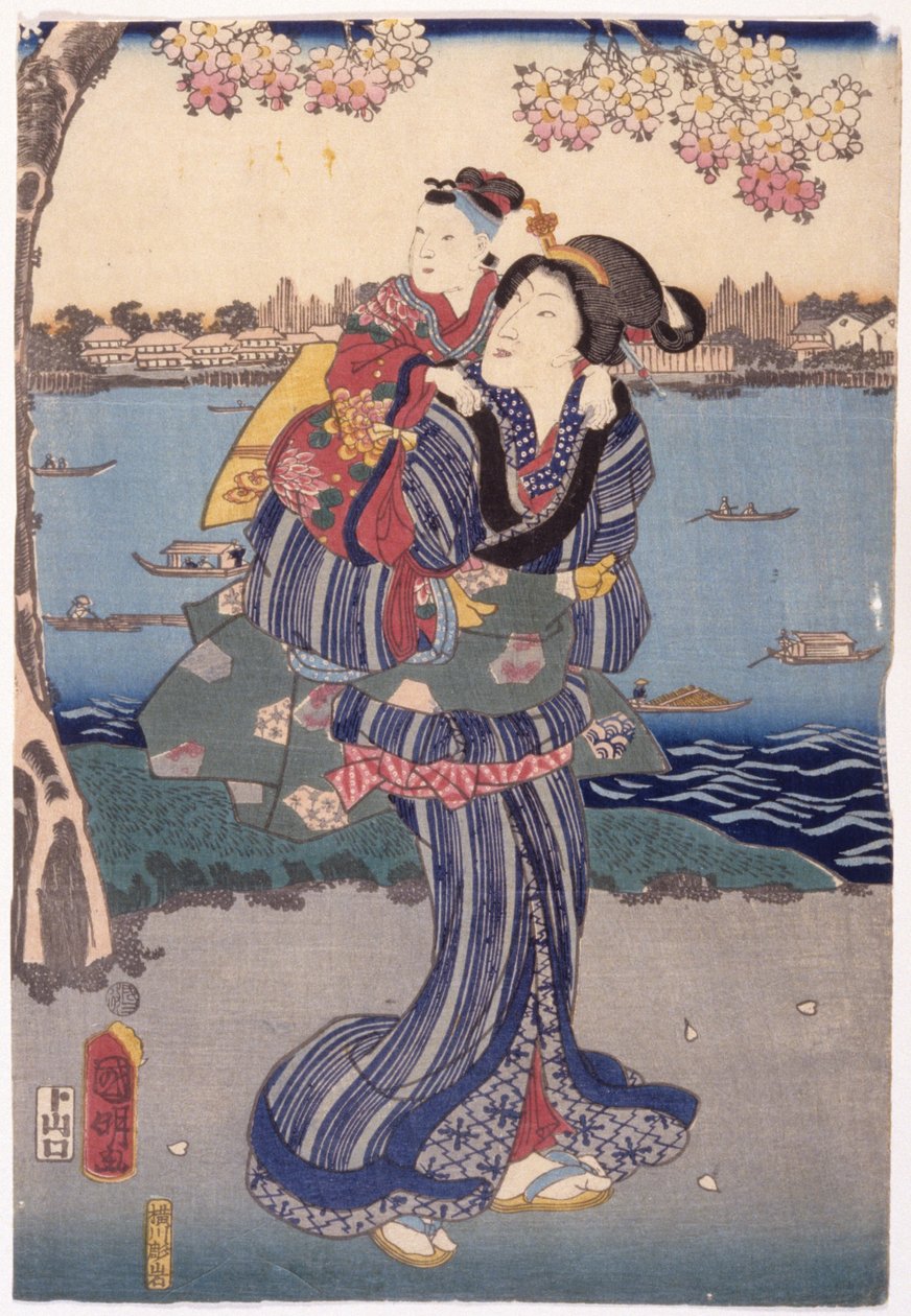 Ammirando i fiori di ciliegio a Muk?jima da Utagawa (1835 1888) Kuniaki