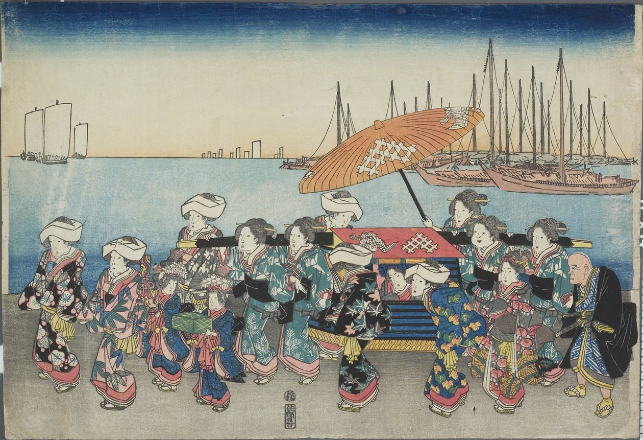 (Processione nuziale), metà del XIX secolo da Utagawa Hiroshige