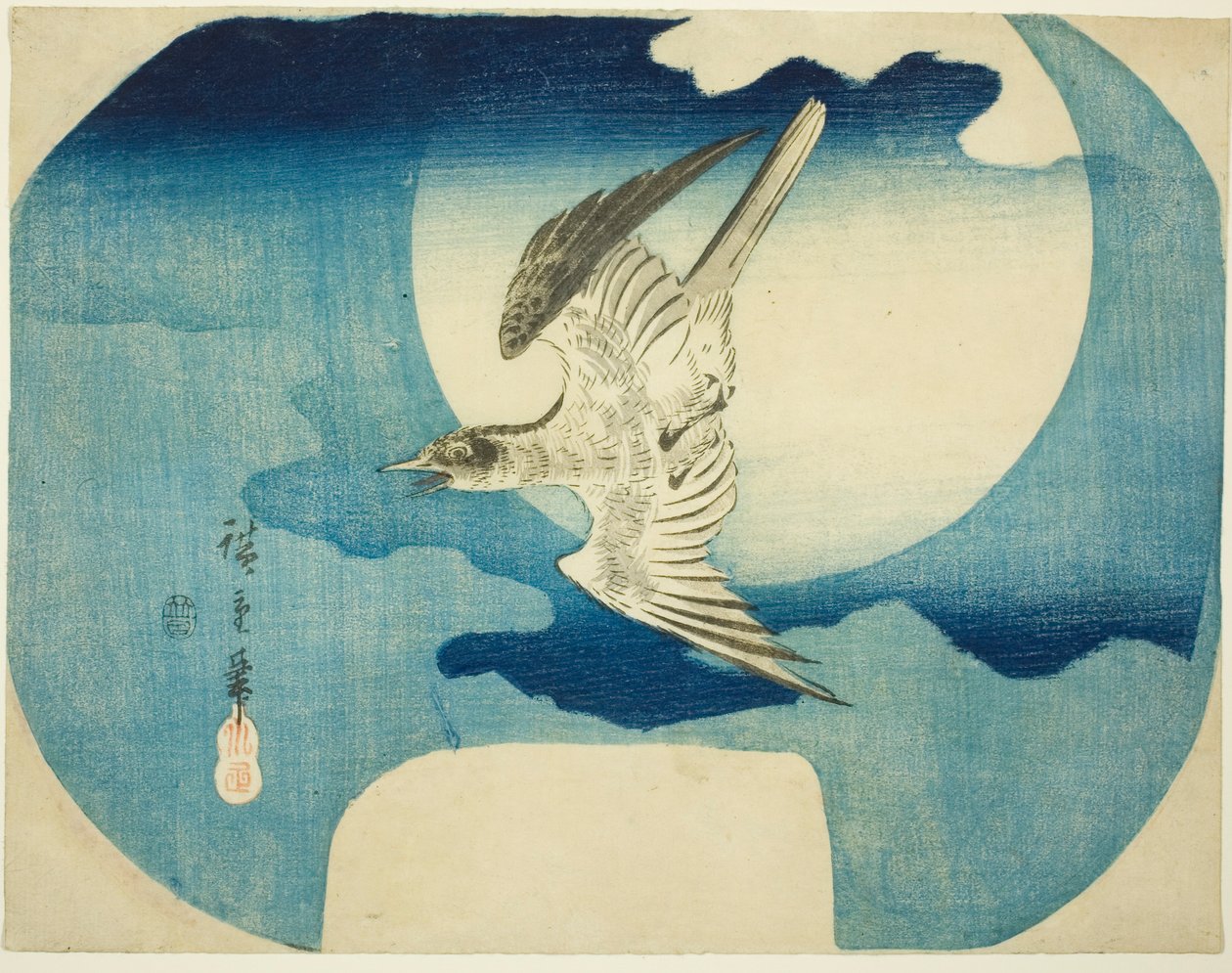 Un cuculo contro la luna da Utagawa Hiroshige