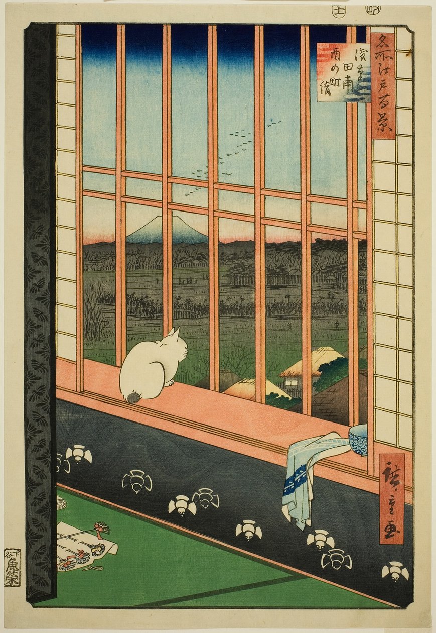 Campi di riso di Asakusa e festival di Torinomachi, dalla serie "Cento famose vedute di Edo" da Utagawa Hiroshige
