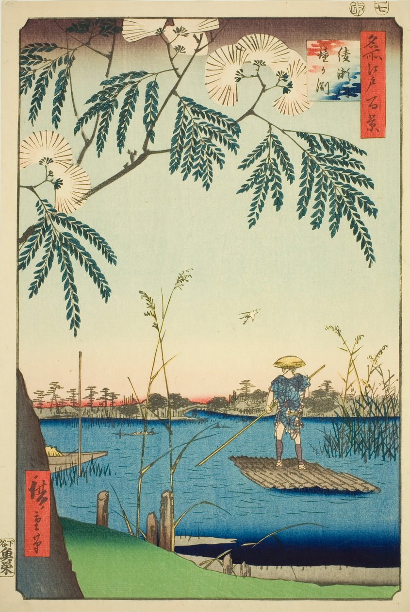 Fiume Ayase e Kanegafuchi, dalla serie "Cento vedute famose di Edo" da Utagawa Hiroshige