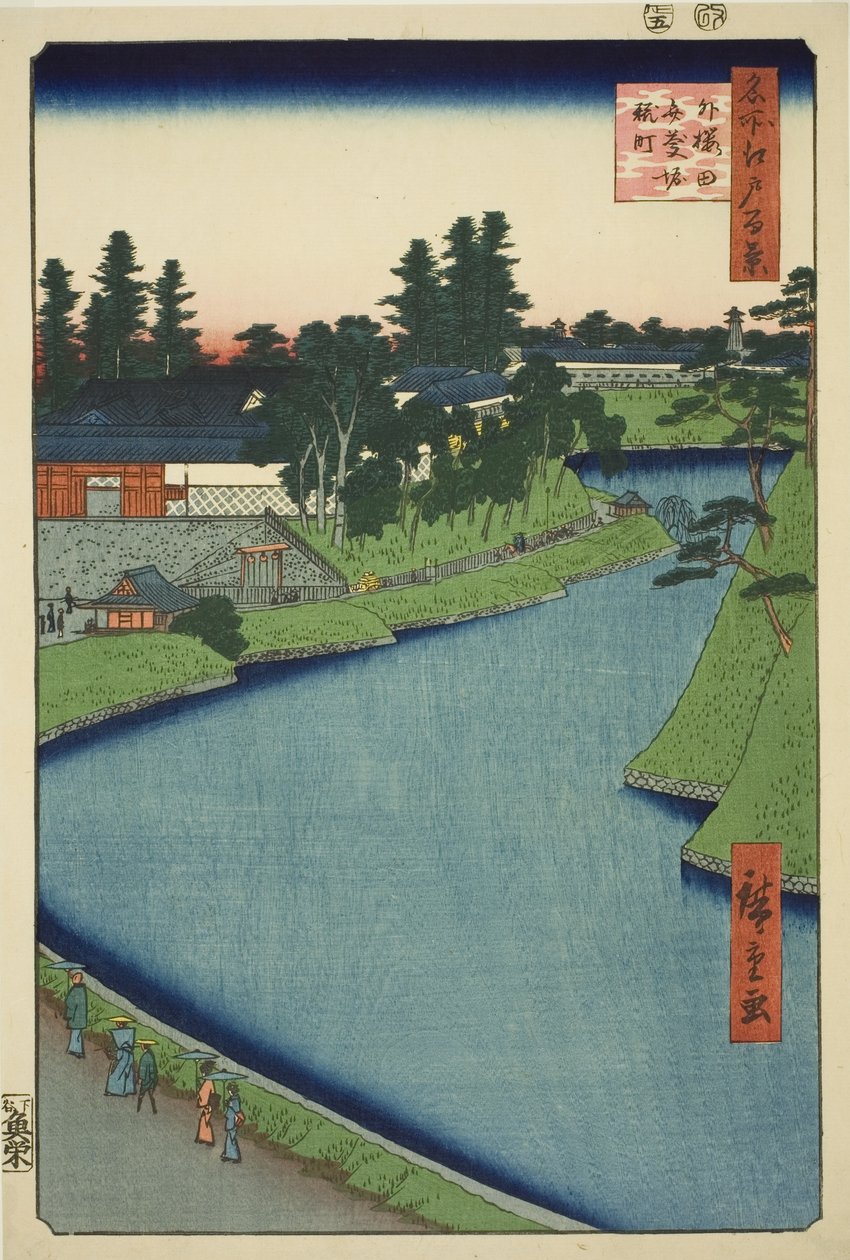 Fossato di Benkei da Soto-Sakurada a Kojimachi, dalla serie "Cento vedute famose di Edo" da Utagawa Hiroshige