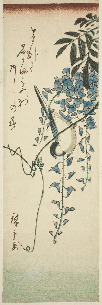 Uccello e glicine da Utagawa Hiroshige