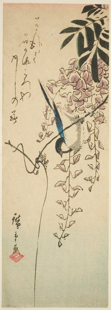 Uccello su glicine da Utagawa Hiroshige