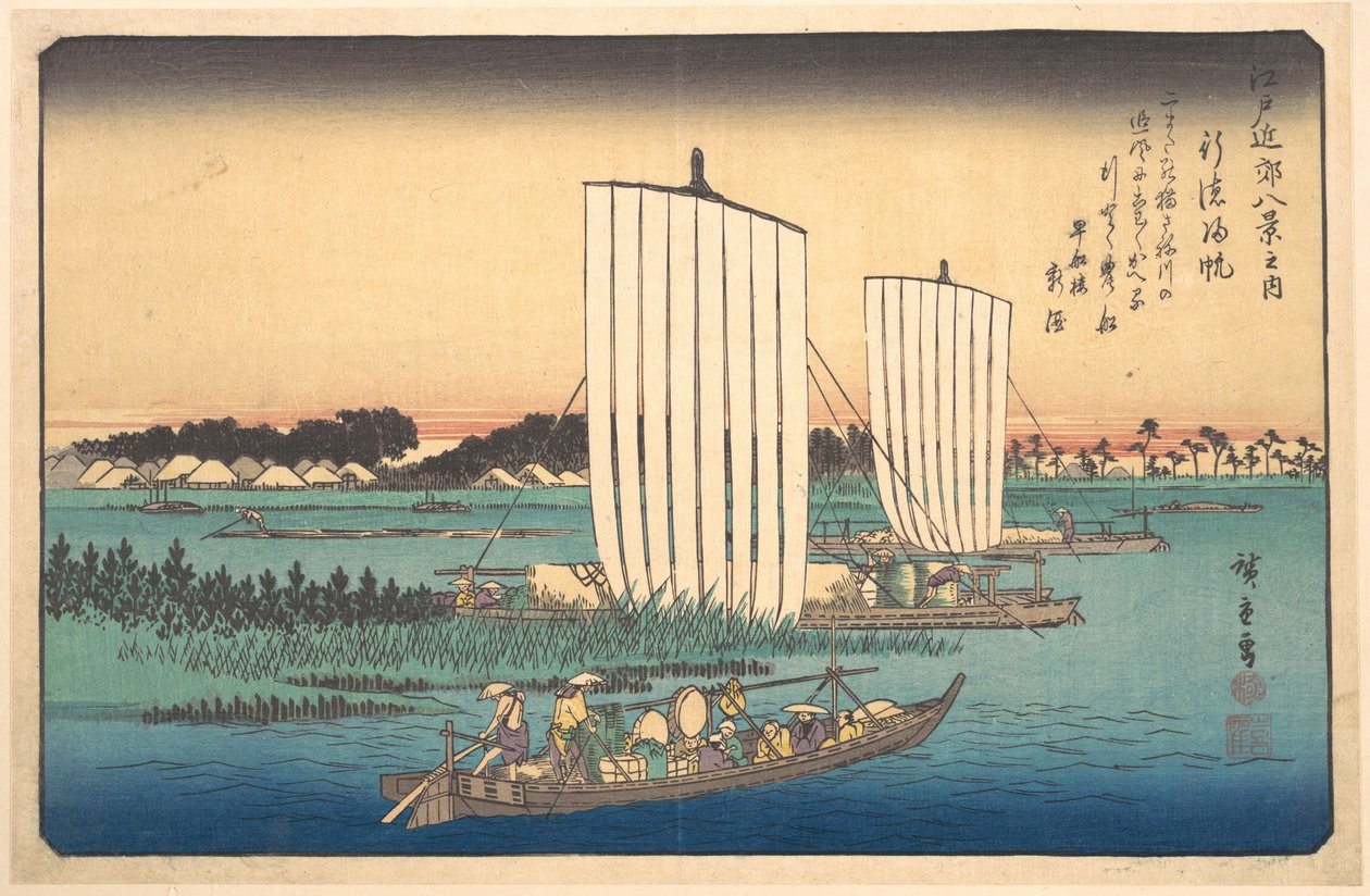 Imbarcazioni in ritorno a Gyotoku da Utagawa Hiroshige