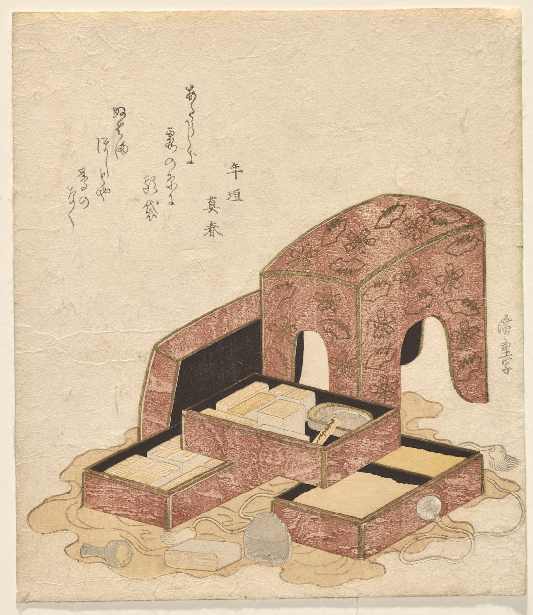 Set di Calligrafia con vassoi di vari sigilli da Utagawa Hiroshige