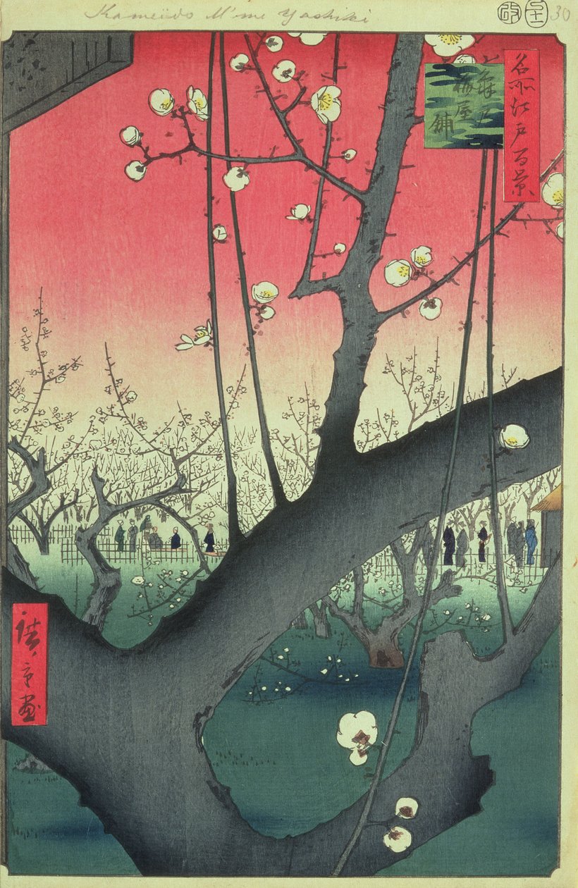 Fioritura di ciliegi, da Cento vedute famose di Edo (stampa xilografica) da Utagawa Hiroshige