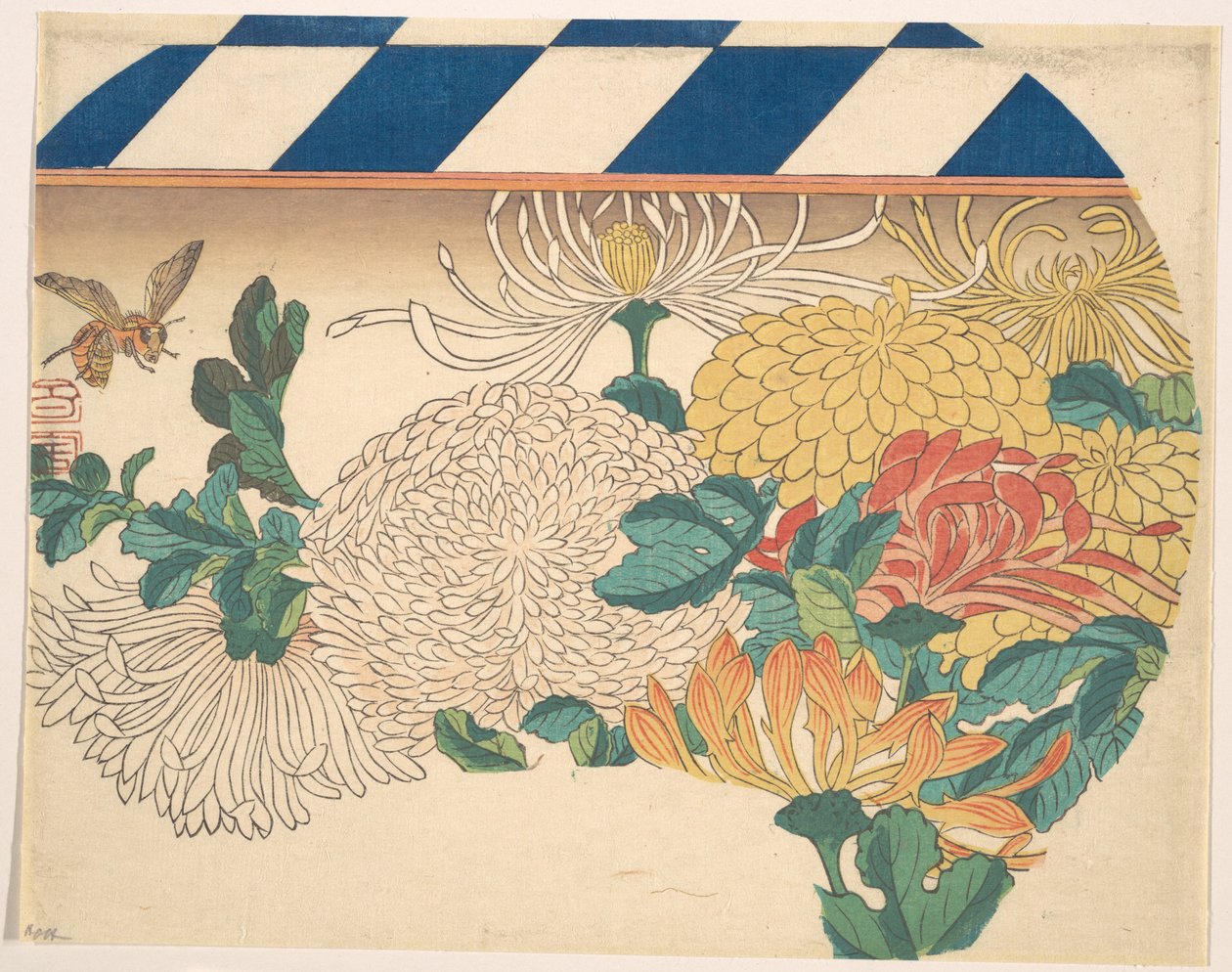 Crisantemi disposti a ventaglio da Utagawa Hiroshige