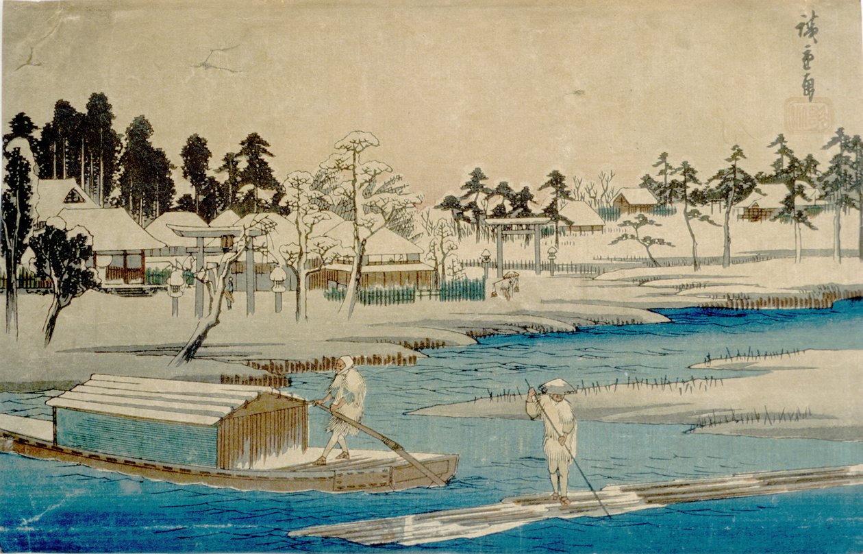 Nevicata che si dirada a Masaki da Utagawa Hiroshige