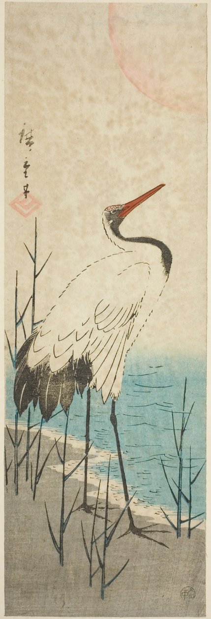 Gru e sole da Utagawa Hiroshige