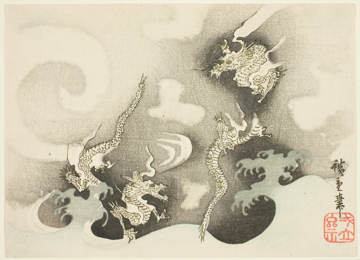 Draghi tra le nuvole da Utagawa Hiroshige