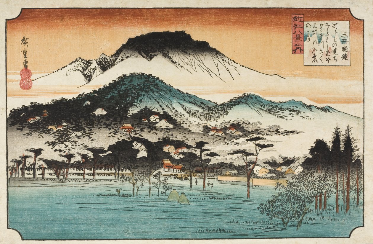 La campana della sera a Miidera da Utagawa Hiroshige
