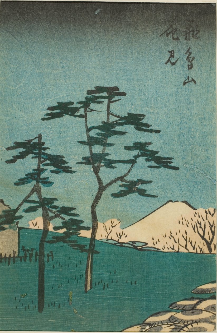 Visita ai fiori sulla collina di Asuka (Asukayama hanami), sezione di un foglio dalla serie "Ritagli di luoghi famosi di Edo (Harimaze Koto meisho)" da Utagawa Hiroshige