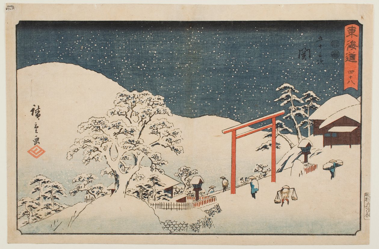 Quarantotto: Seki, dalla serie «Le cinquantatré stazioni del Tōkaidō» da Utagawa Hiroshige