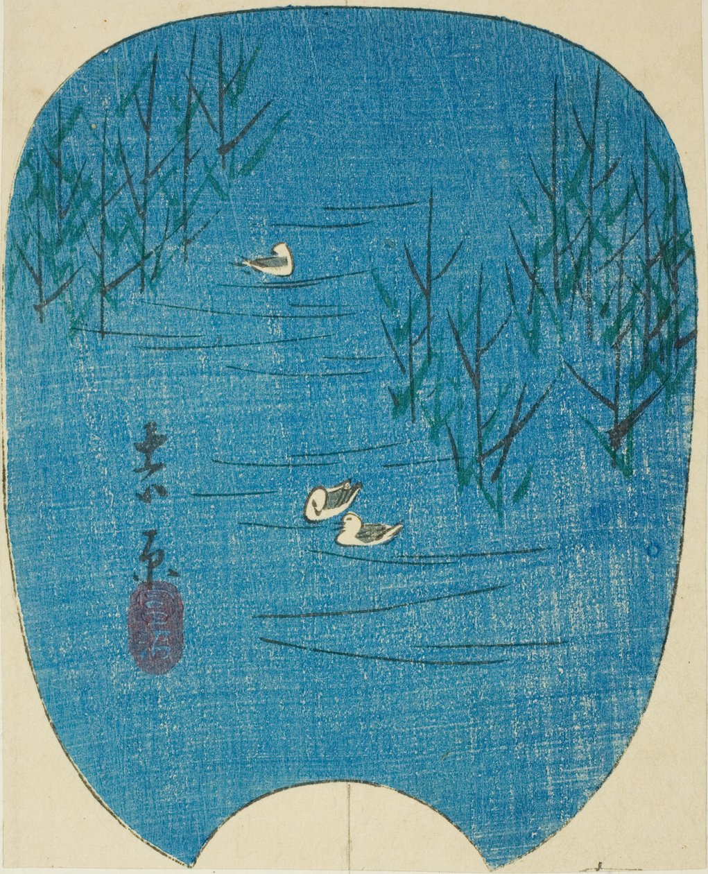 Palude di Fuji a Yoshiwara (Fujinuma, Yoshiwara), sezione del foglio n. 4 dalla serie "Immagini delle Cinquantaquattro stazioni del Tokaido (Tokaido gojusan tsugi zue)" da Utagawa Hiroshige