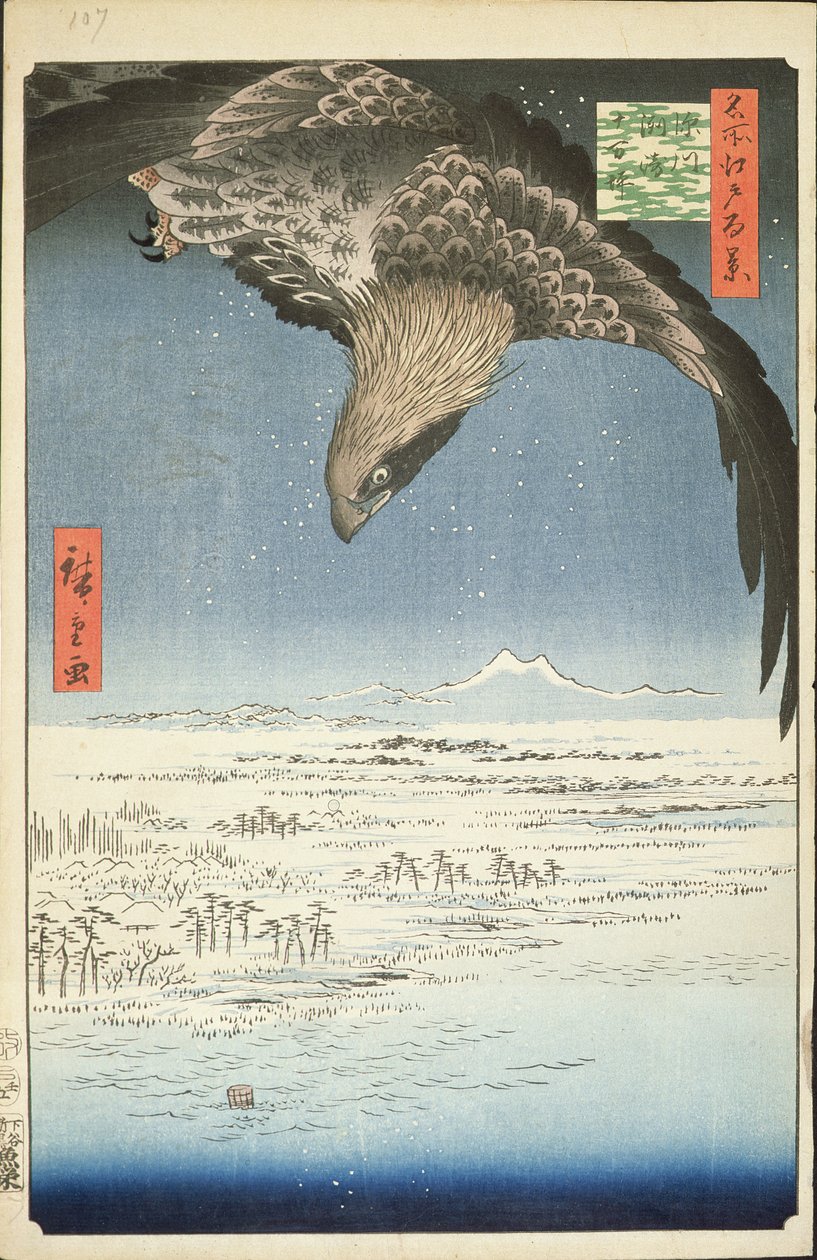 Fukagawa Susaki e Jumantsubo, n.107 da Cento famosi vedute di Edo, 1857 da Utagawa Hiroshige