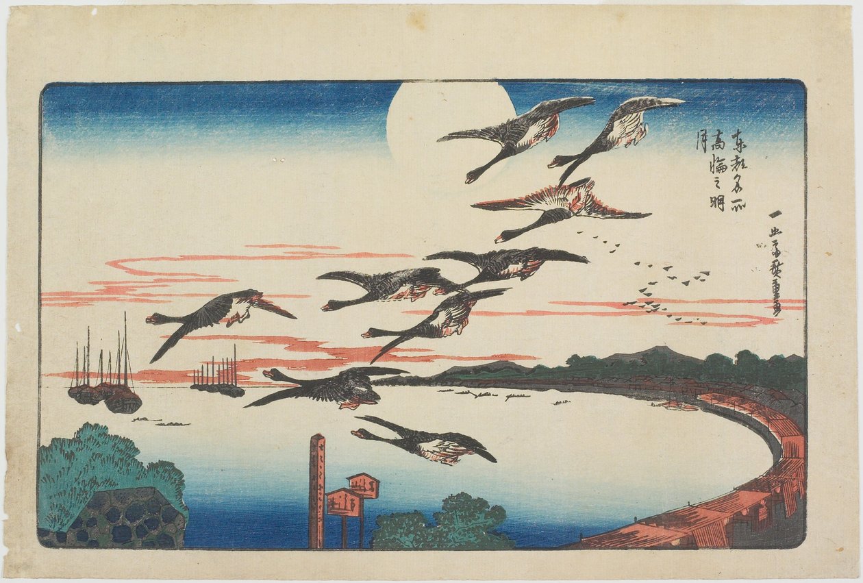Luna piena su Takanawa da Utagawa Hiroshige