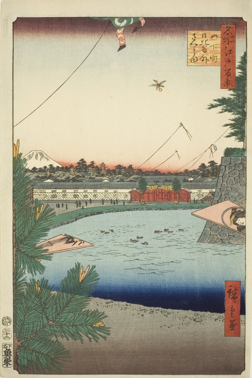 Hibiya e Soto-Sakurada da Yamashita-cho, dalla serie "Cento vedute famose di Edo" da Utagawa Hiroshige