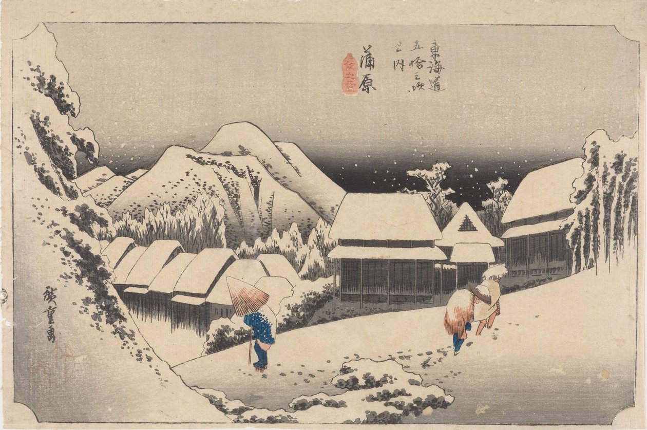 Kanbara: Neve notturna da Utagawa Hiroshige