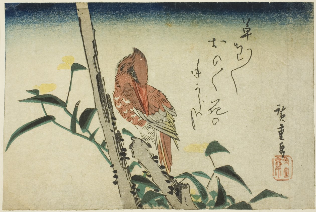 Martin pescatore e fiore di giorno da Utagawa Hiroshige