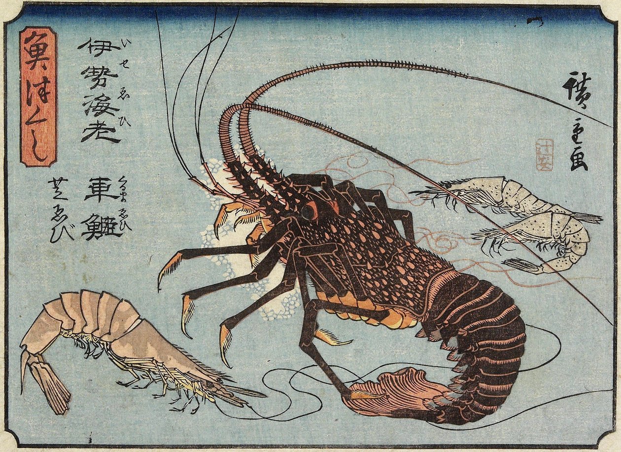 Aragosta, Gambero e Gamberetti, 1830-1844 da Utagawa Hiroshige