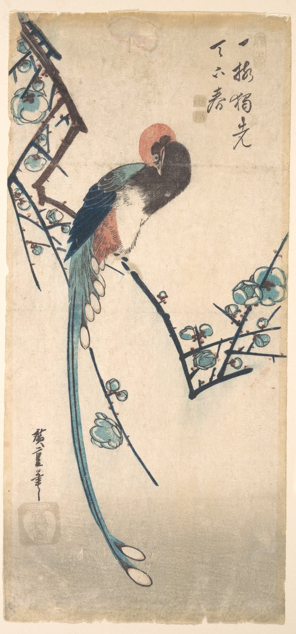 Uccello dalla coda lunga da Utagawa Hiroshige