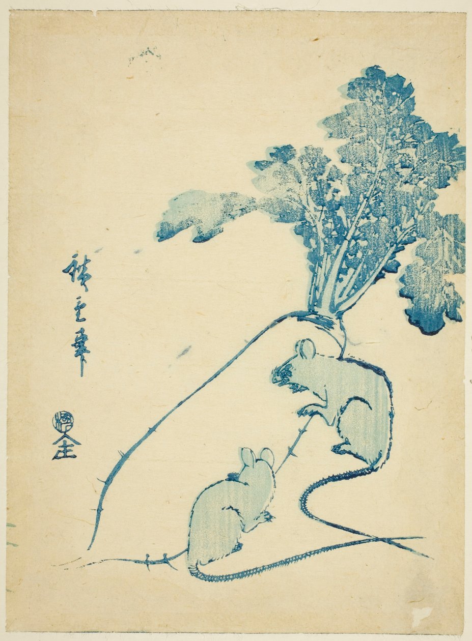 Topi e ravanello da Utagawa Hiroshige