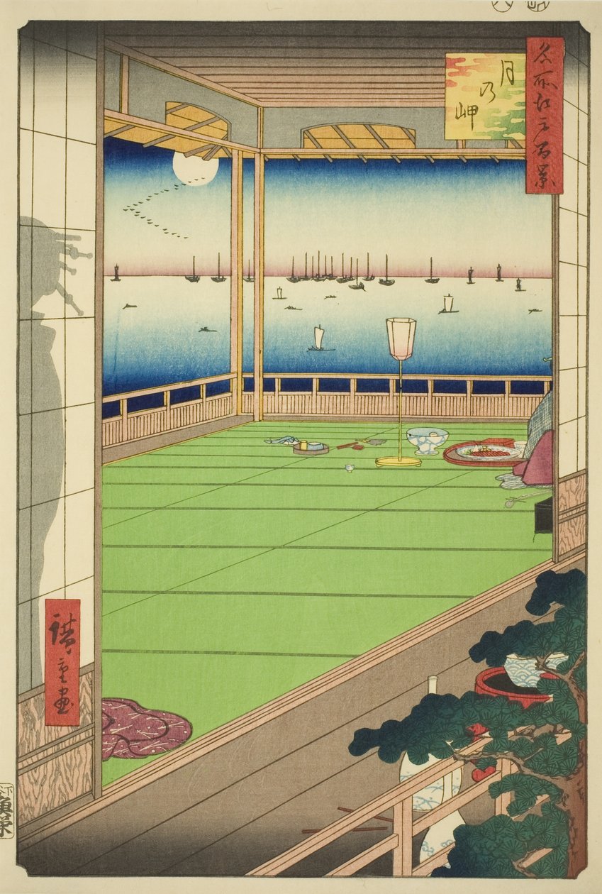 Punto di osservazione della luna, dalla serie "Cento vedute famose di Edo" da Utagawa Hiroshige