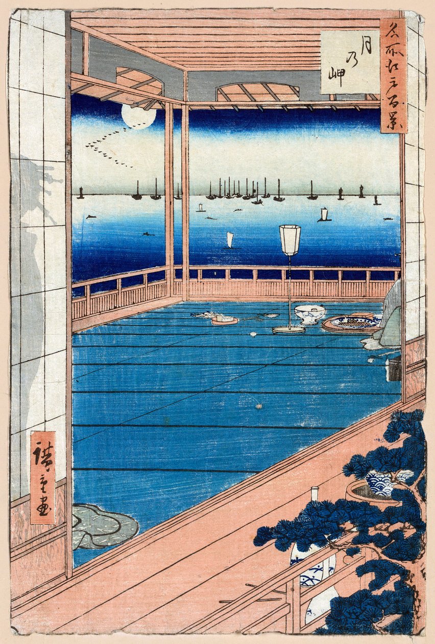 Chiaro di luna Cento famosi paesaggi di Edo, 1856-1858 da Utagawa Hiroshige
