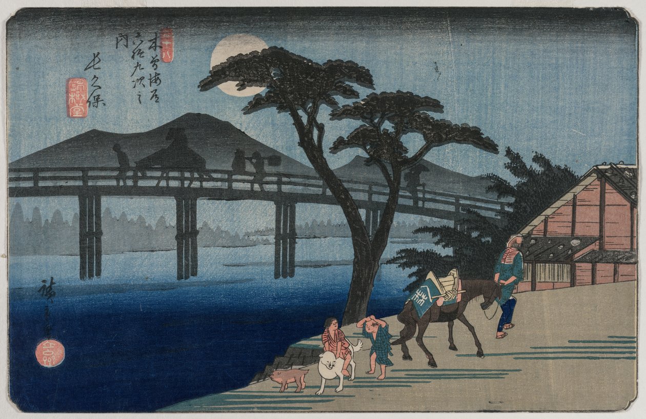 Nagakubo (Stazione 28) dalla serie Sessantanove stazioni del Kisokaido da Utagawa Hiroshige