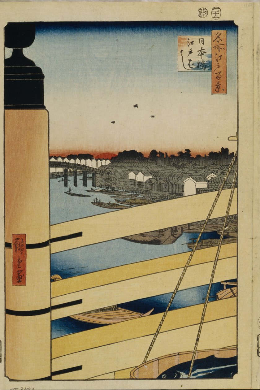 Nihonbashi e Edobashi Ponti Cento famose vedute di Edo, 1856-1858 da Utagawa Hiroshige