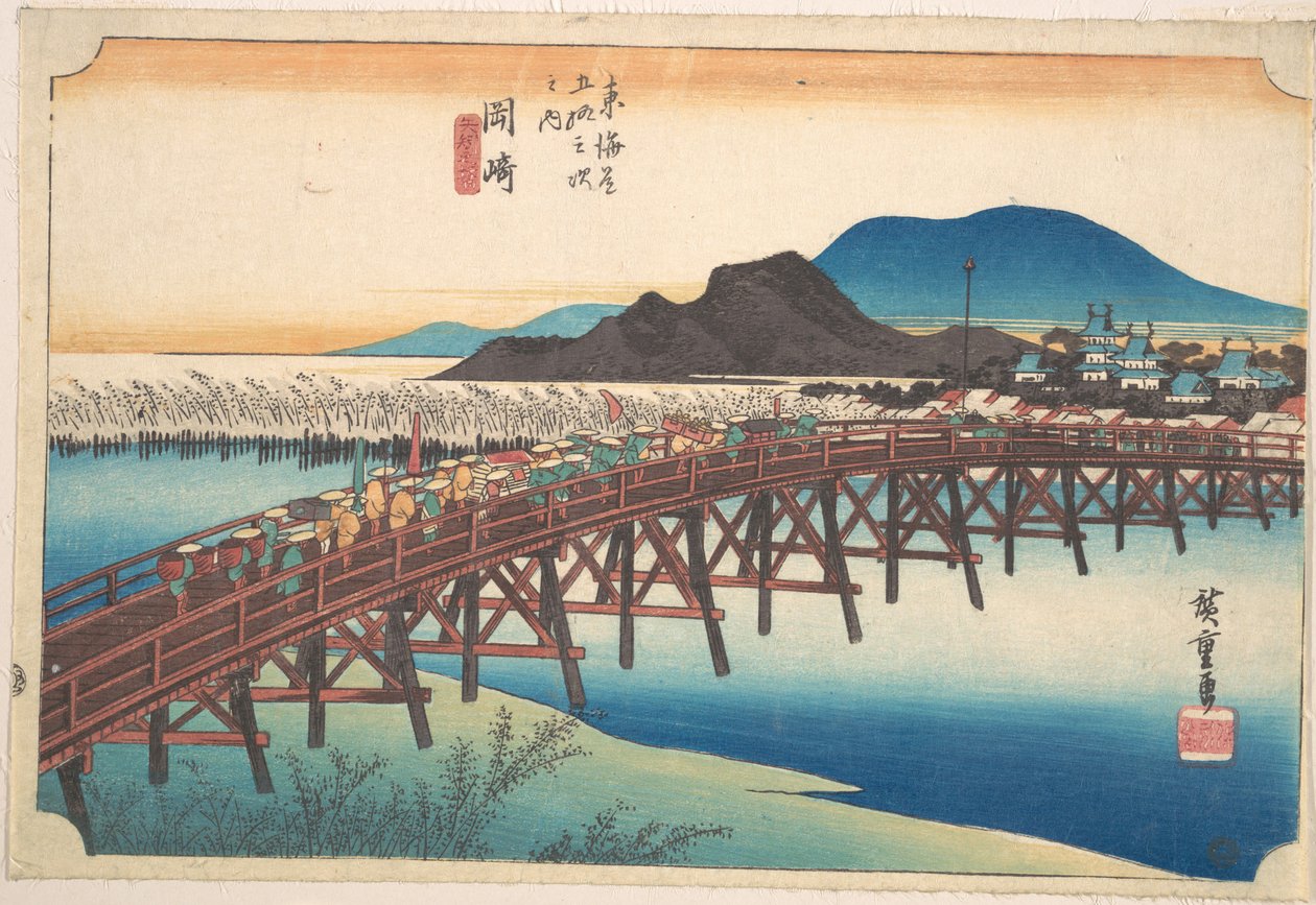 Okazaki, Ponte di Tenshin da Utagawa Hiroshige