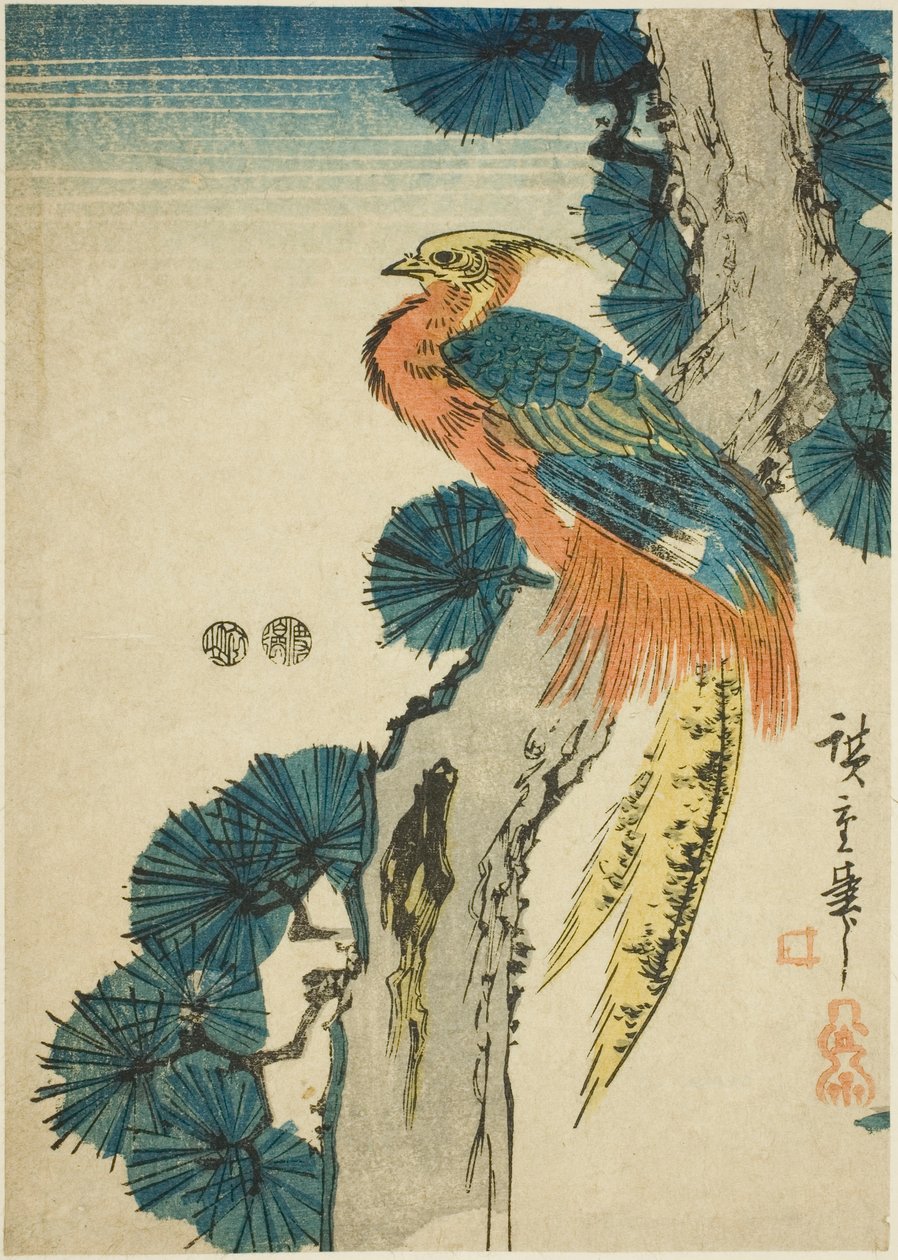 Fagiano e pino da Utagawa Hiroshige